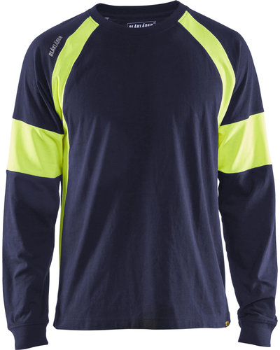 Blaklader 3520 T-shirt met Hi-Vis Zones, Lange Mouw