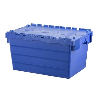 High Quality Moving Nestable Plastic Attached Lid Totes Box