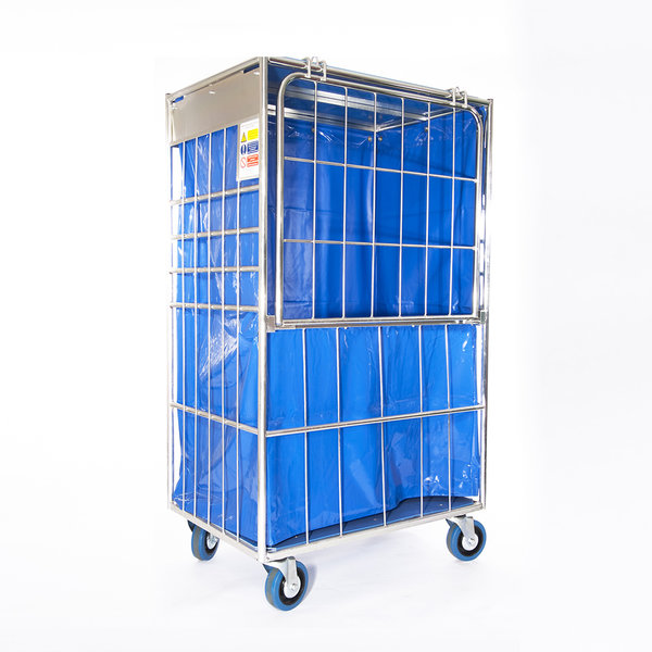 Fully Enclosed Laundry Cage with Liner 900x665x1660mm Drop Gate