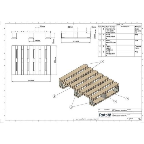 Düsseldorfer Pallet - 800x600x120mm, 1000kg Load