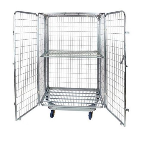 Security Roll Container - 1200x800x1800mm, Dual Door, Internal Shelf, Nestable