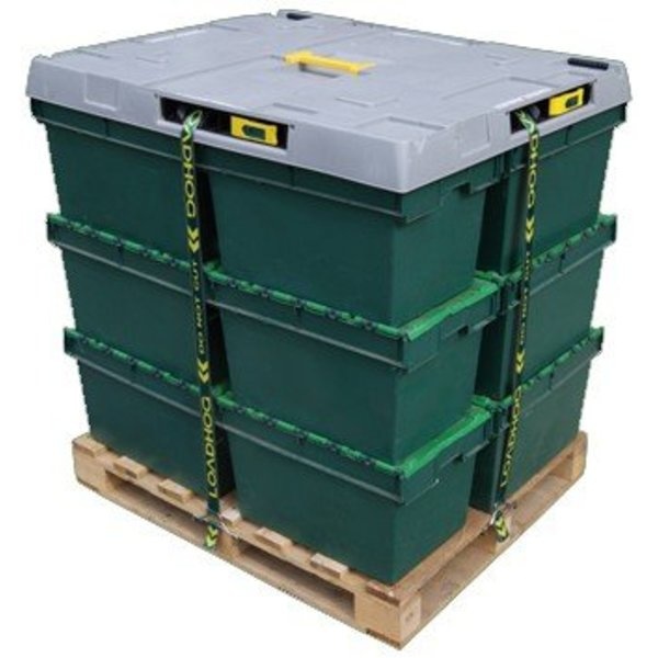 Plastic Cover Lid 1222x1018x93mm 4 Straps