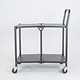 Folding Push Trolley - 860x490x1005mm - 2 Tier, Solid Shelves