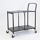 Folding Push Trolley - 860x490x1005mm - 2 Tier, Solid Shelves