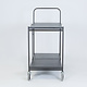 Folding Push Trolley - 860x490x1005mm - 2 Tier, Solid Shelves