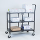 Folding Push Trolley - 860x490x1005mm - 3 Tier, Solid Shelves