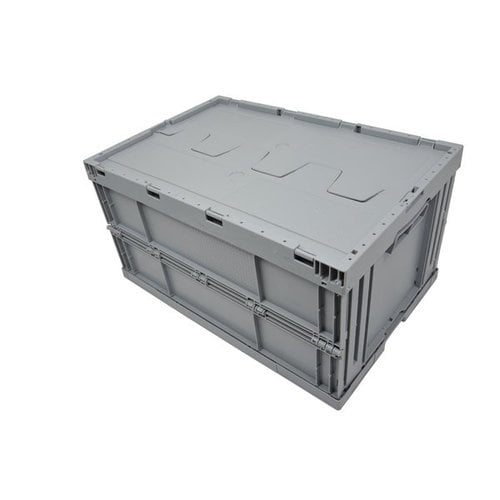Folding Crate With Lid - 600x400x320mm, Plastic, 59 L