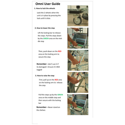 Order Picking Trolley - 1600x640x1800mm - Folding Steps