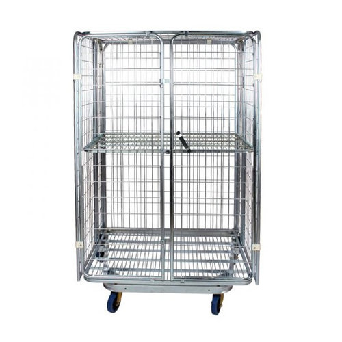 Security Roll Container - 1200x800x1800mm, Dual Door, Internal Shelf, Nestable