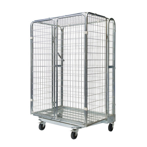 Security Roll Container - 1200x800x1800mm, Dual Door, Internal Shelf, Nestable