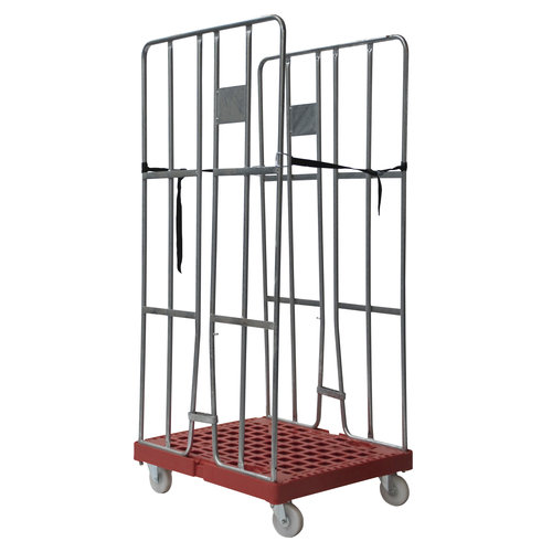 Roll Container 2 Sided - 810x680x1680mm, Plastic Base, Clamp Gates