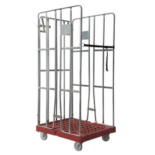 Roll Container 3 Sided - 810x680x1680mm, Plastic Base, Clamp Gates