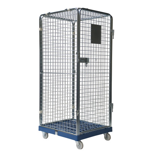 Security Roll Container - 810x720x1800mm, Plastic Base, Lockable