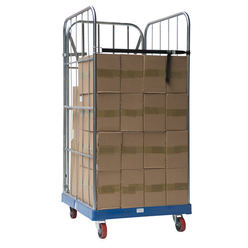 Roll Container 2 Sided - 810x720x1620mm, Plastic Base