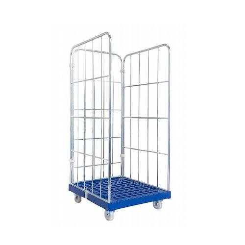 Roll Container 3 Sided - 810x720x1620mm, Plastic Base