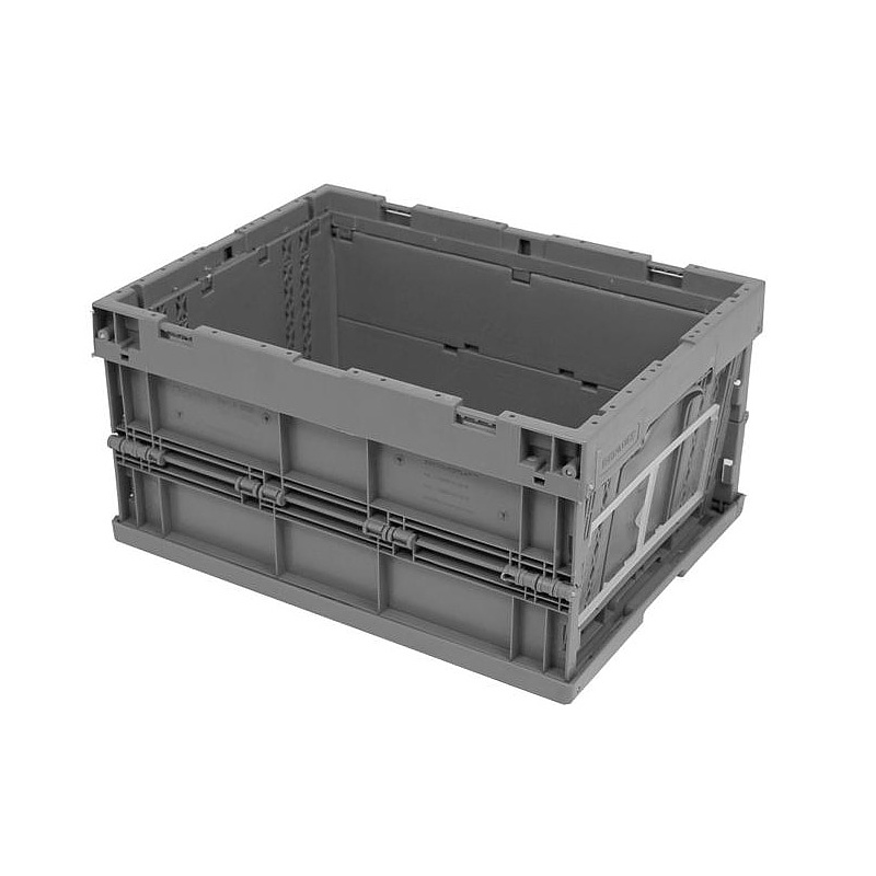 Folding Plastic Crate With Lid 396x297x214mm Closed, 18L