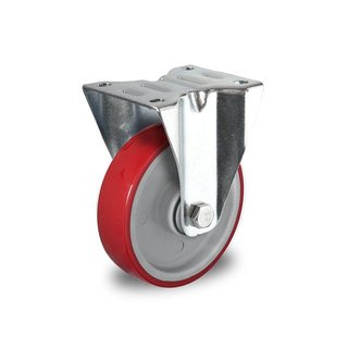 Fixed Castor with Ball Bearing, 100mm Diameter - PA/PU