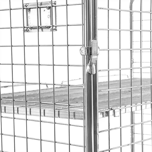 Roll Container 3 Sided - 1150x655x1790mm, 2 Shelves, Mesh Infill