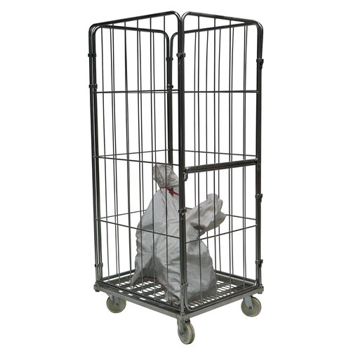 Laundry Roll Container 4 Sided - 800x720x1800mm, Folding Gate