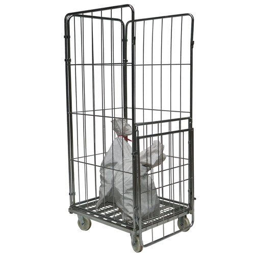 Laundry Roll Container 4 Sided - 800x720x1800mm, Folding Gate