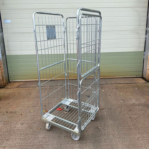 Laundry Roll Container 4 Sided - 680x680x1700mm, Split Gate, Used