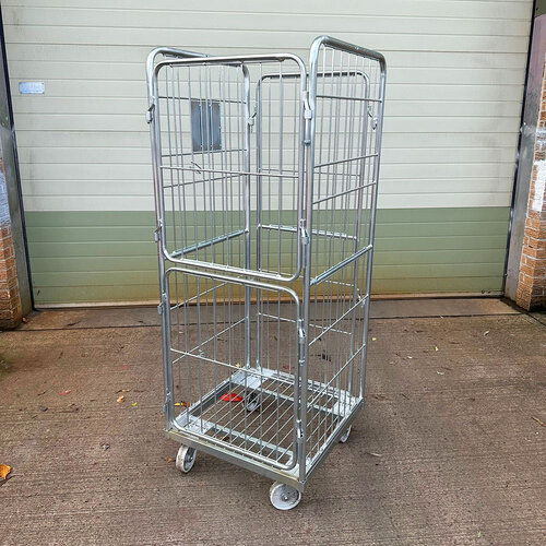 Laundry Roll Container 4 Sided - 680x680x1700mm, Split Gate, Used