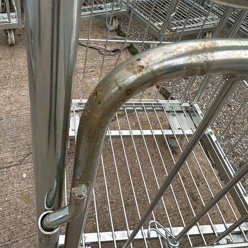 Laundry Roll Container 4 Sided - 680x680x1700mm, Split Gate, Used