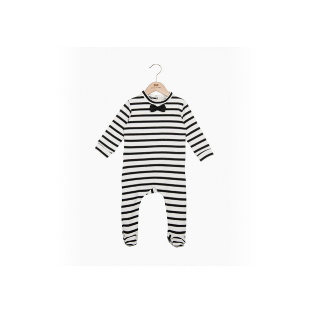 House of Jaimie Bow Tie babysuit little stripes