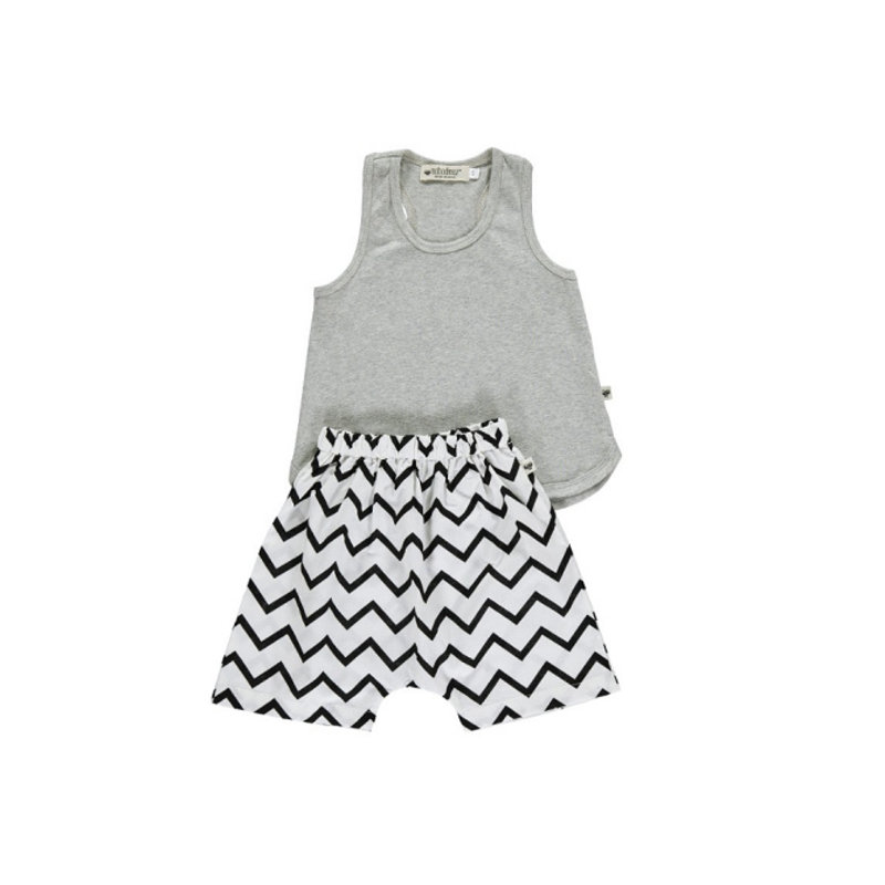 Nobodinoz Bali boy short pyjama - zig zag black