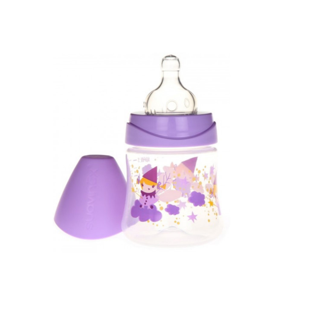 censuur fee helpen Flesje ronde 1-2-3 speen 150 ml silicone - fairy paars - Villa Kakelbont