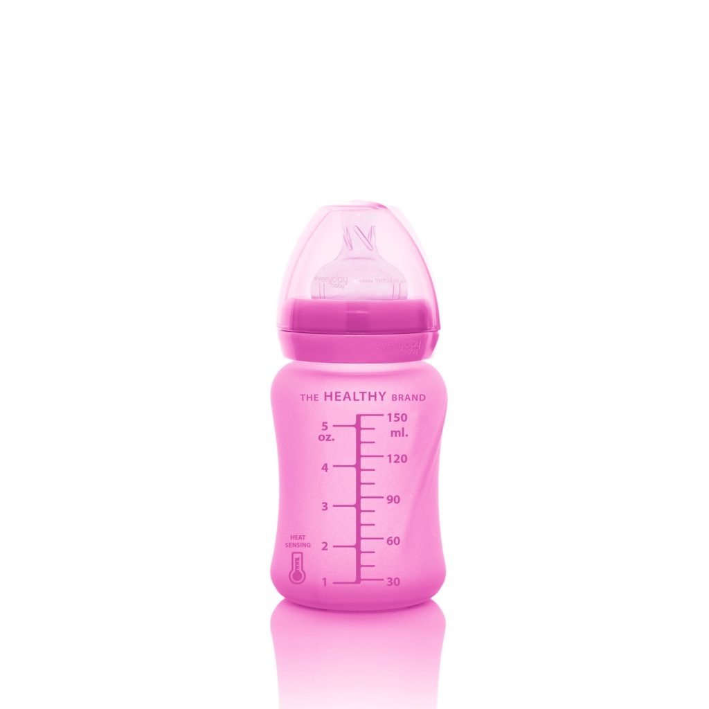 Everyday Baby Glazen fles Heat Sensing 150 ml | Cerise Pink