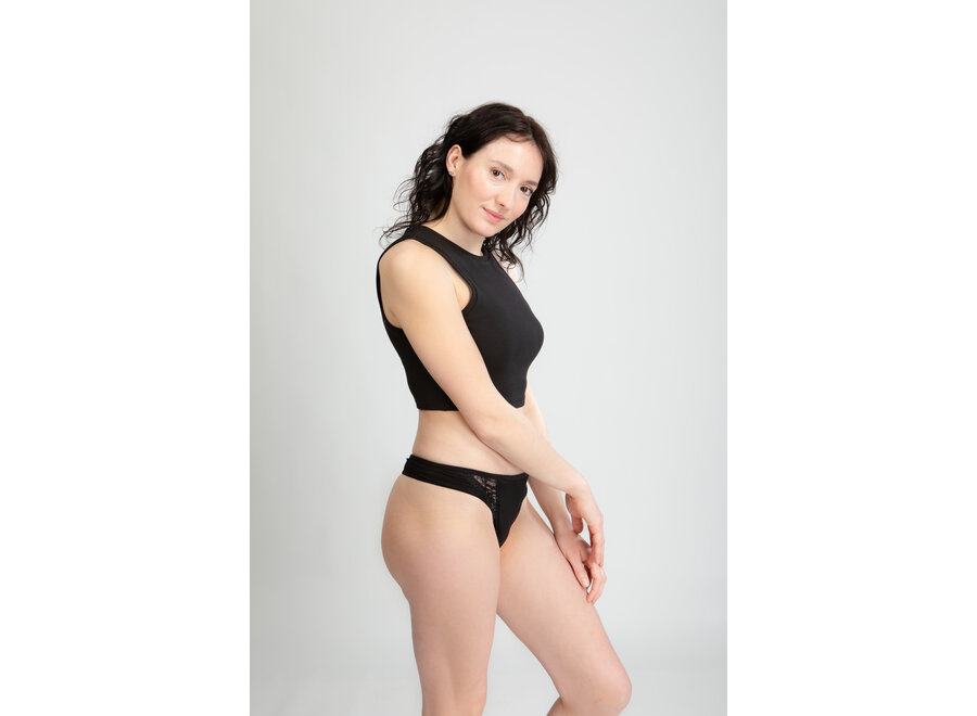 Thong Black - set of 3