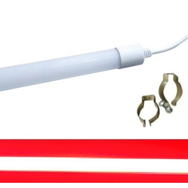 TL LED Buis Rood - 18 Watt - 120 cm - Waterdicht