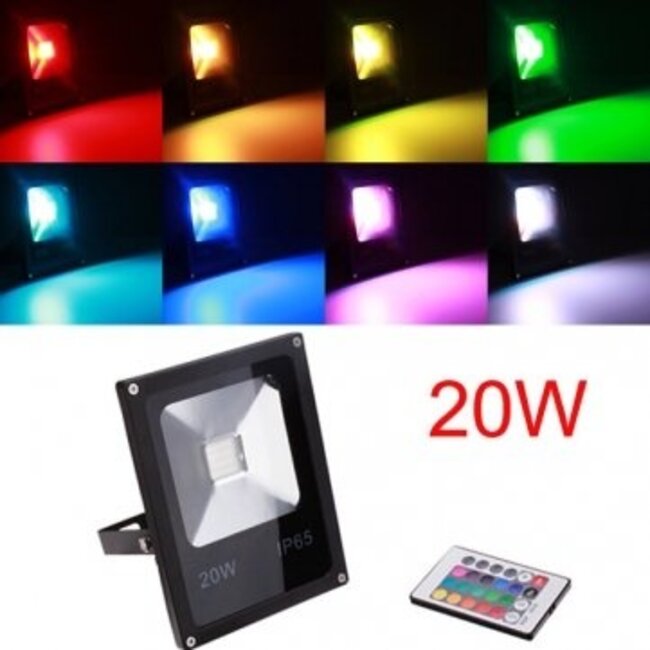 LED Bouwlamp RGB - 20 Watt - Plat