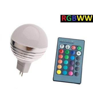 LED Bollamp RGB + Warm Wit - 5 Watt - MR16