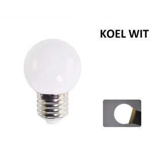 LED Bollamp E27 - 2 Watt - Koel Wit