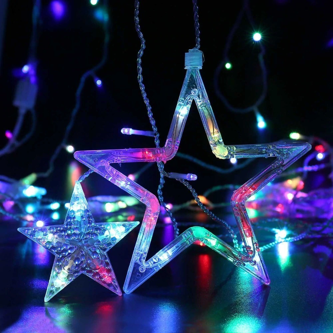 Kerst Gordijn Ster 2 Meter - RGB