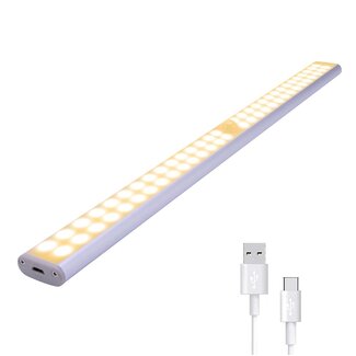 LED Kastverlichting USB - 40 cm - Met Sensor - Warm Wit
