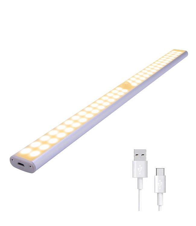 LED Kastverlichting USB - 40 cm - Met Sensor - Warm Wit