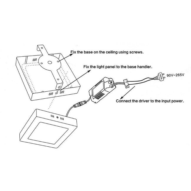 LED Paneel Vierkant Opbouw - 21 Watt - Warm Wit