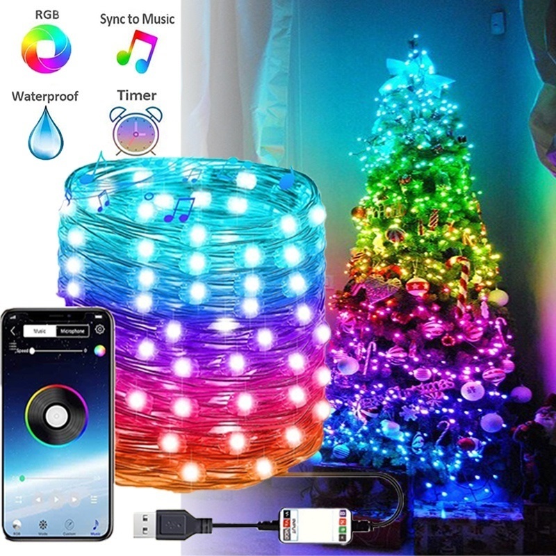 BrizLabs Kerstverlichting voor buiten, 20 m, 200 leds, koudwit, werkt op batterijen, lichtketting, 8 modi, waterdicht, feeënlicht, decoratie voor binnen, balkon, terras, feest