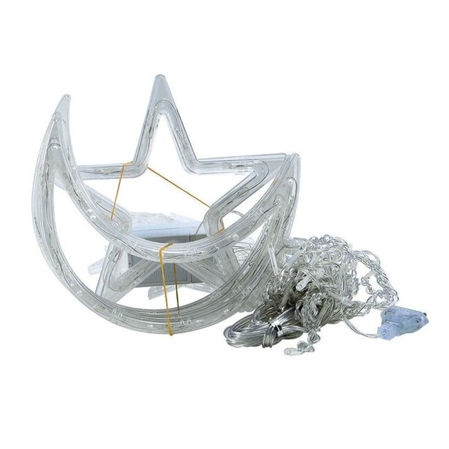 Kerst Gordijn Maan & Ster 2 Meter - Blauw