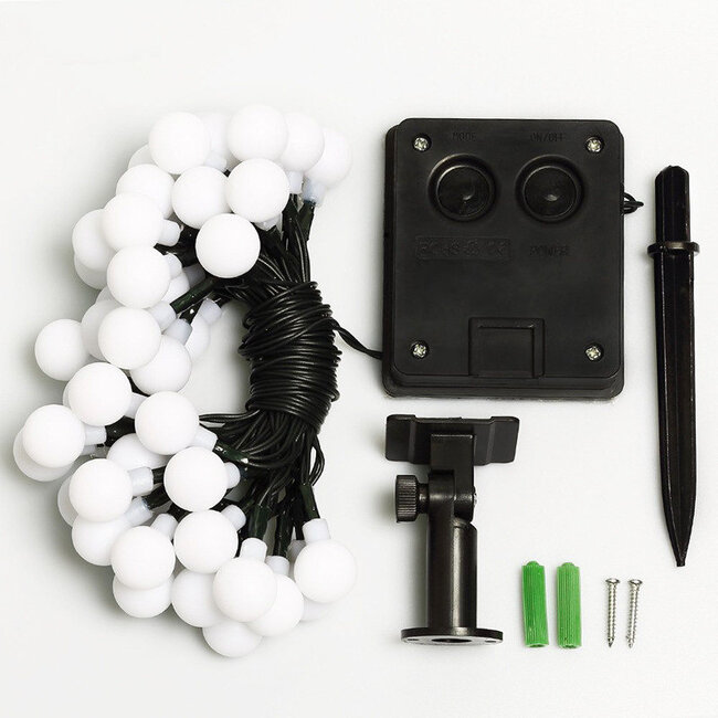 Tuinverlichting Bolletjes Lichtsnoer - 5 Meter - Zonne-energie - RGB