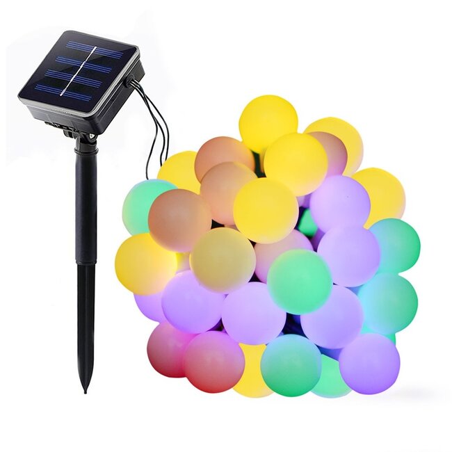 Tuinverlichting Bolletjes Lichtsnoer - 5 Meter - Zonne-energie - RGB