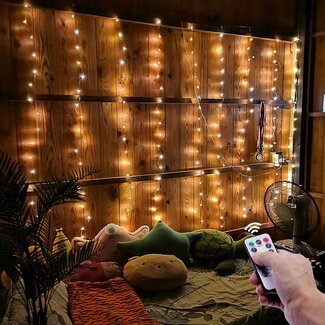 Kerst Gordijn 3 x 2 Meter - USB - Warm Wit - Voor Buiten