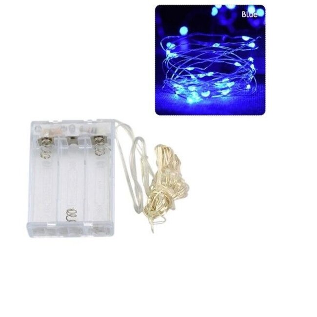 Kerstverlichting 5 Meter - Blauw - Op Batterij