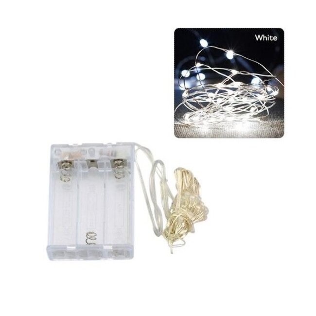 Kerstverlichting 10 Meter - Koel Wit - Op Batterij