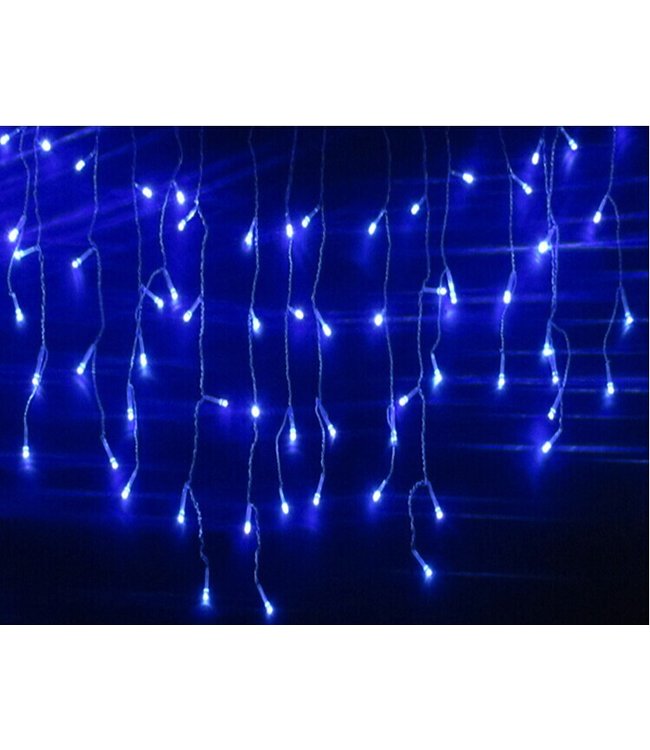 Kerstverlichting Gordijn 4 x 0,8 Meter - Blauw - LED - Voor Buiten