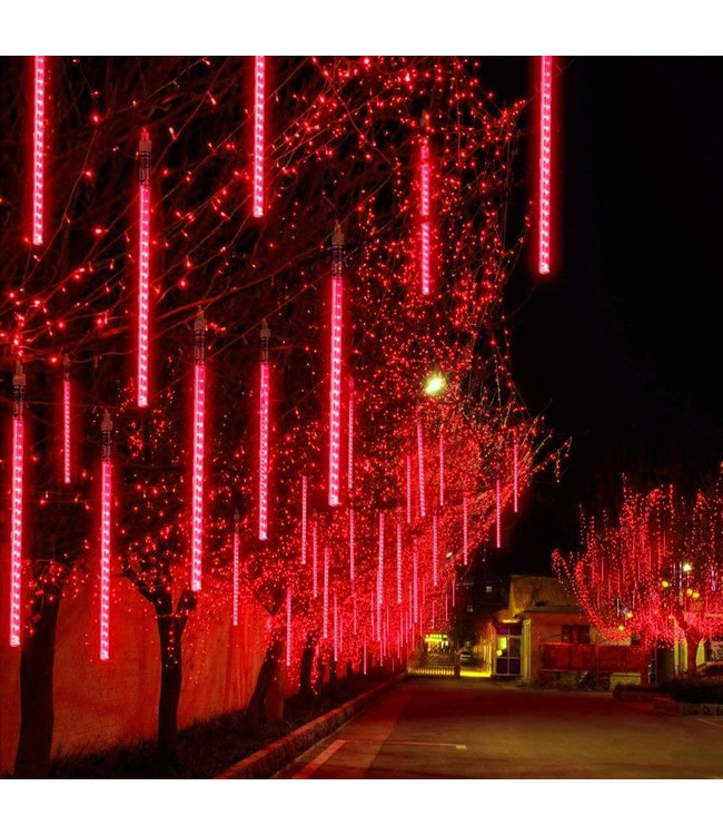 Kerst - LED Meteoorregen Buis - 50 cm - Rood