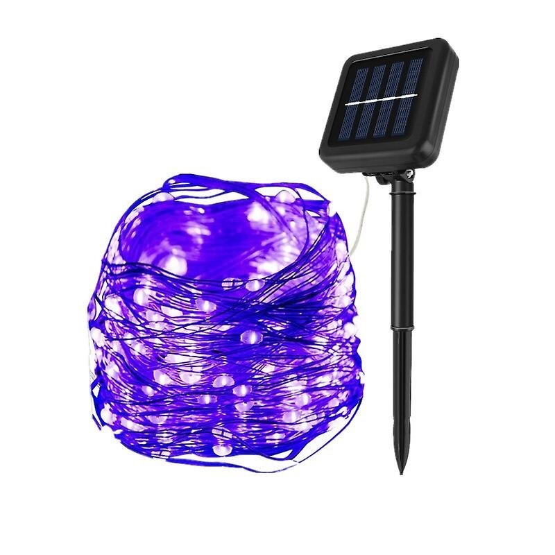 Lichtdraad Kerstverlichting 30 Meter Zonneenergie Paars Ledtohave